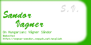 sandor vagner business card